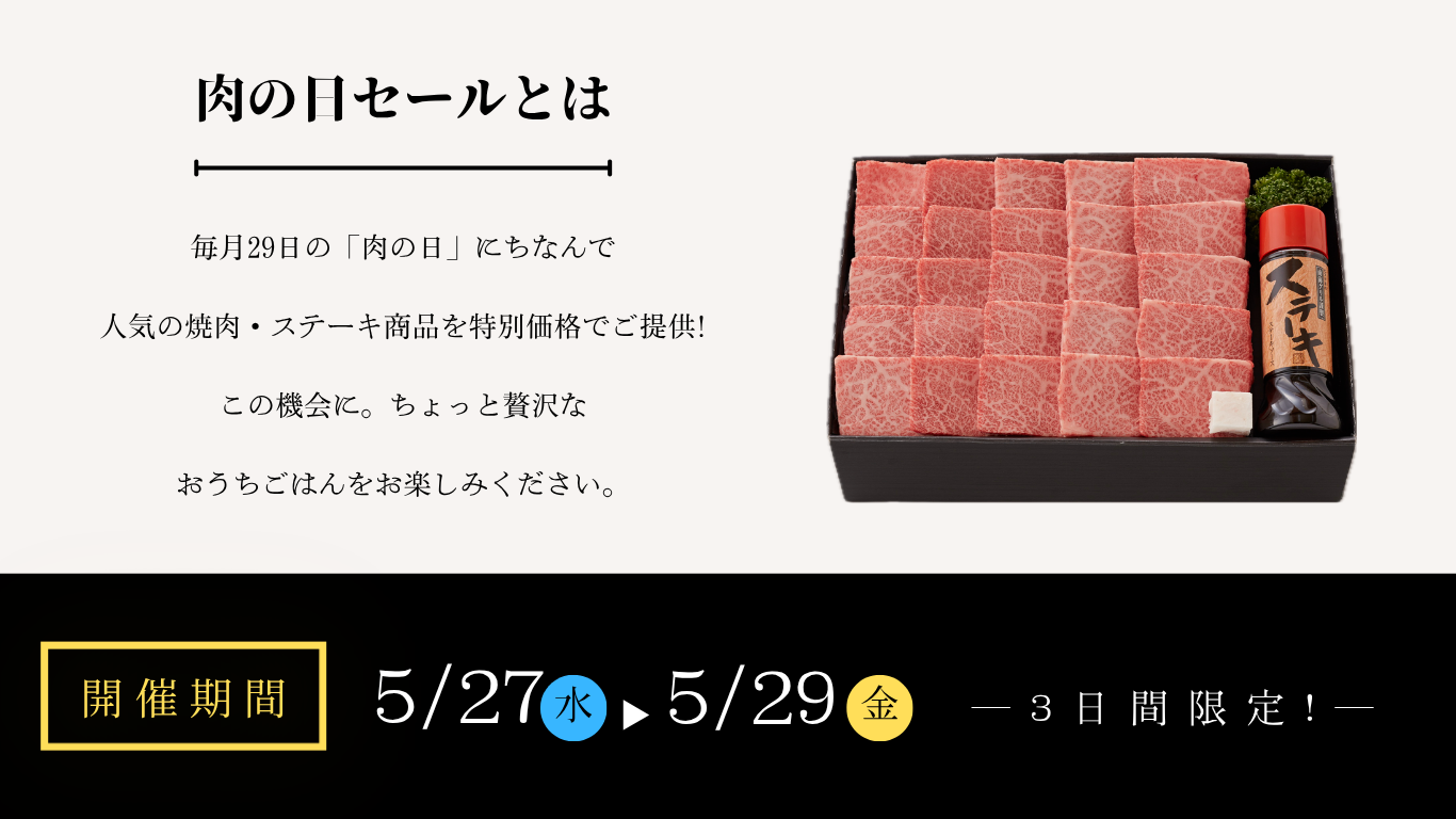 肉の日セールのポイント 送料無料・在庫限定案内